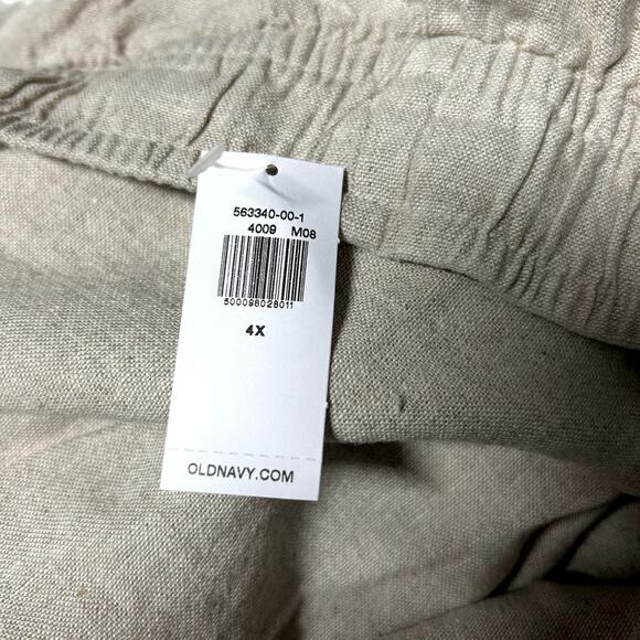 Old Navy High-Waisted Linen-Blend Utility Shorts Plus Size 4X Tan Lightweight - Picture 11 of 11